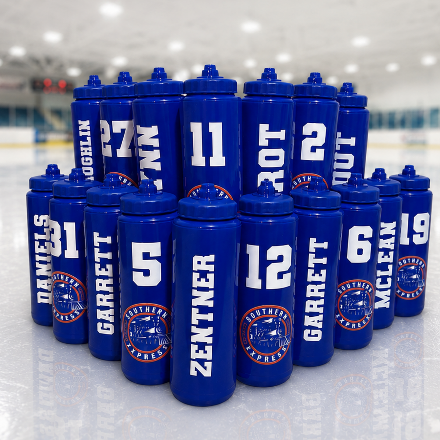 Custom Team Water Bottles | Personalized with Name, Number & Team Logo