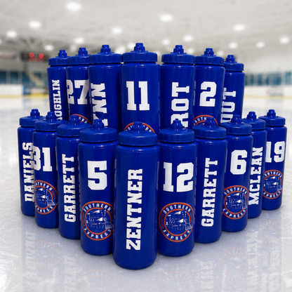 Custom Team Water Bottles | Personalized with Name, Number & Team Logo
