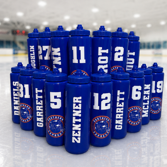 Custom Team Water Bottles | Personalized with Name, Number & Team Logo