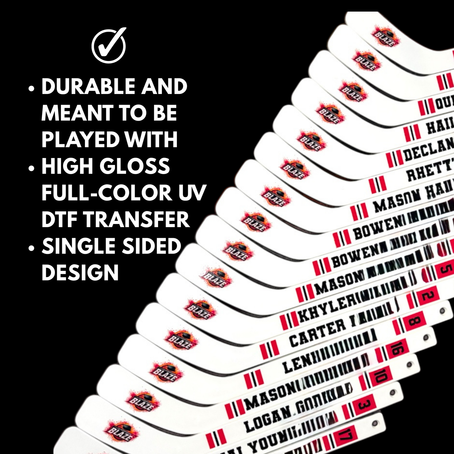 Custom Team Mini Hockey Sticks | Bulk Orders