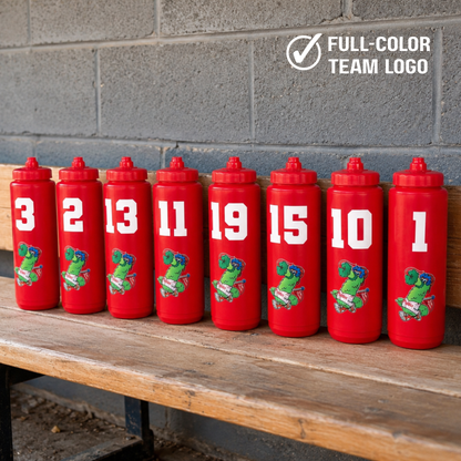 Custom Team Water Bottles | Personalized with Name, Number & Team Logo