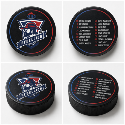 Custom Team Roster Hockey Puck