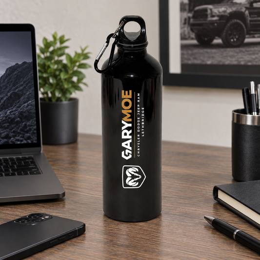 Custom Black Aluminum Water Bottle With Carabiner 750 ML