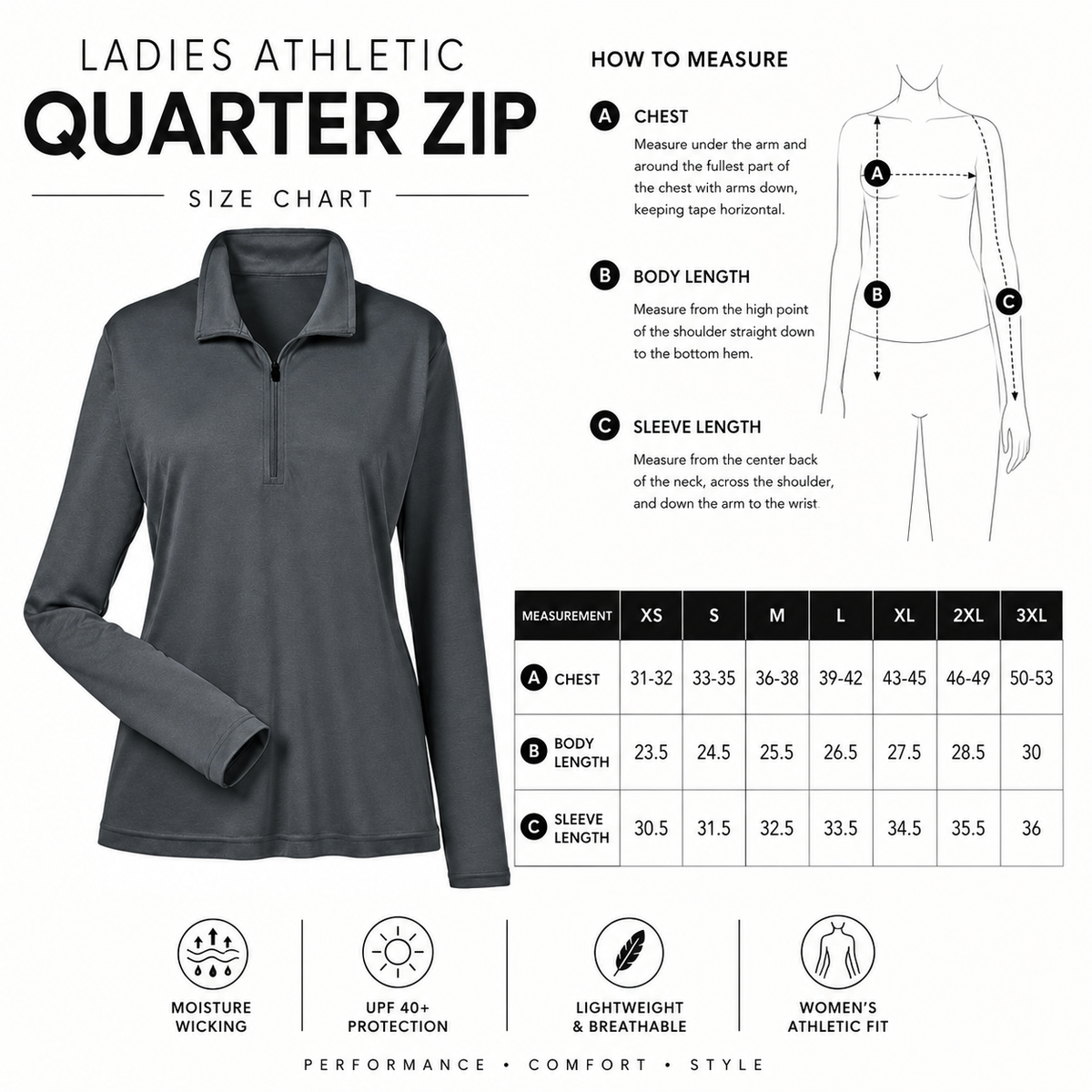 Ladies Athletic Quarter Zip