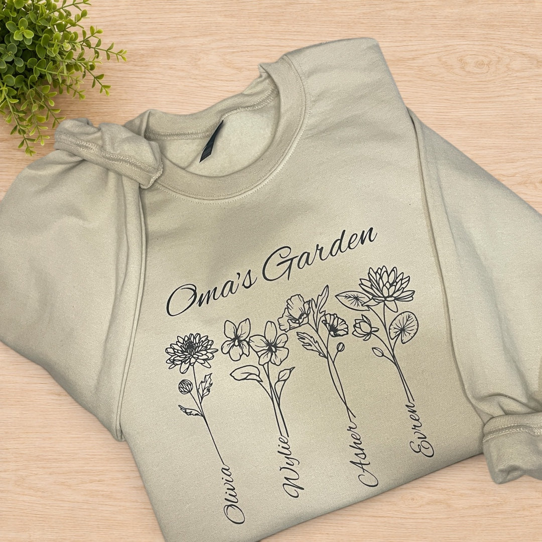 Custom Birth Month Flower Crewneck