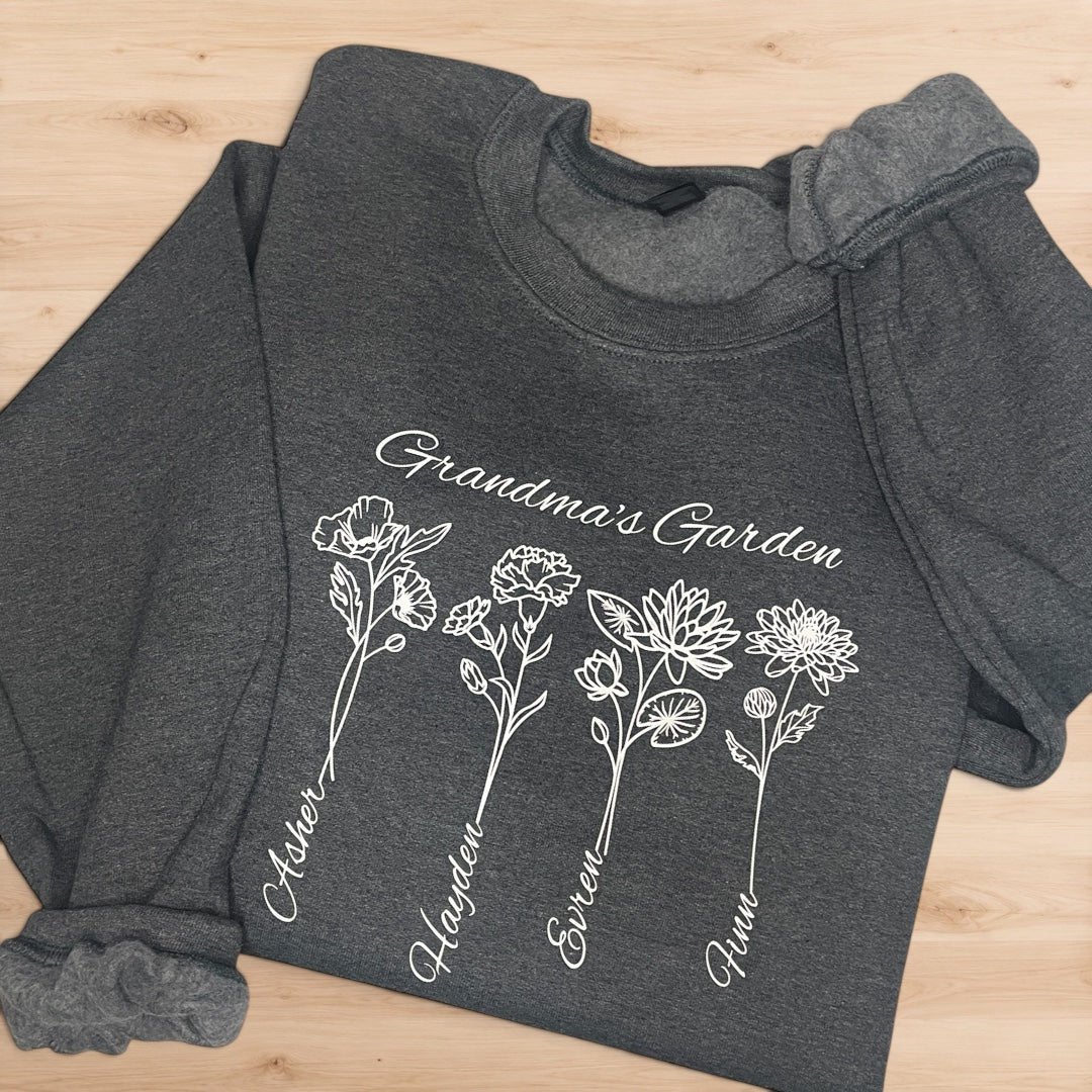 Custom Birth Month Flower Crewneck