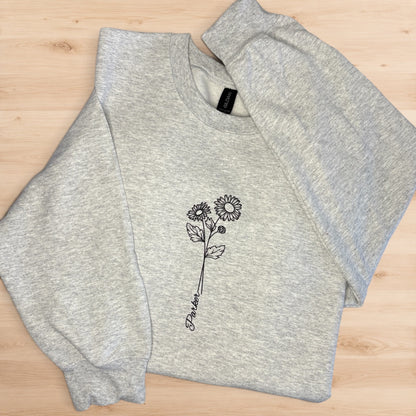 Custom Birth Month Flower Crewneck