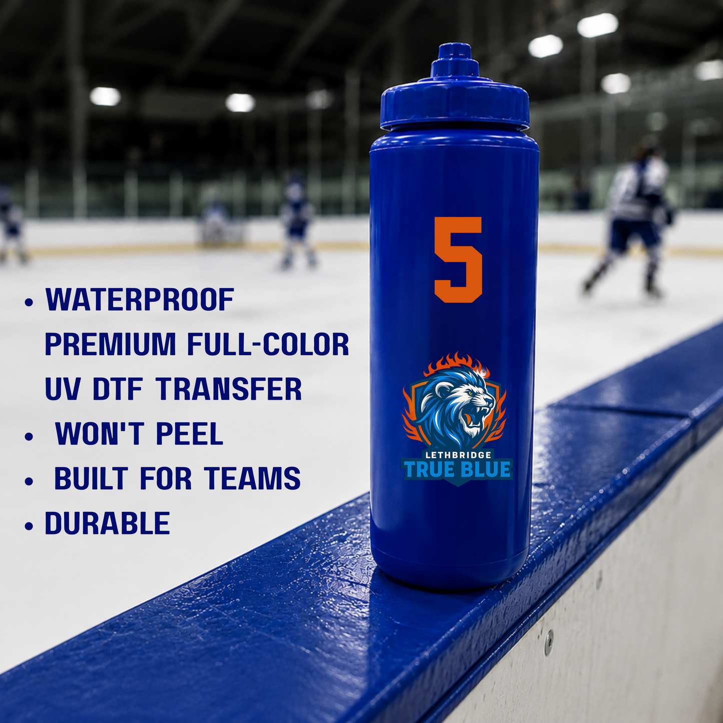 Custom Team Water Bottles | Personalized with Name, Number & Team Logo