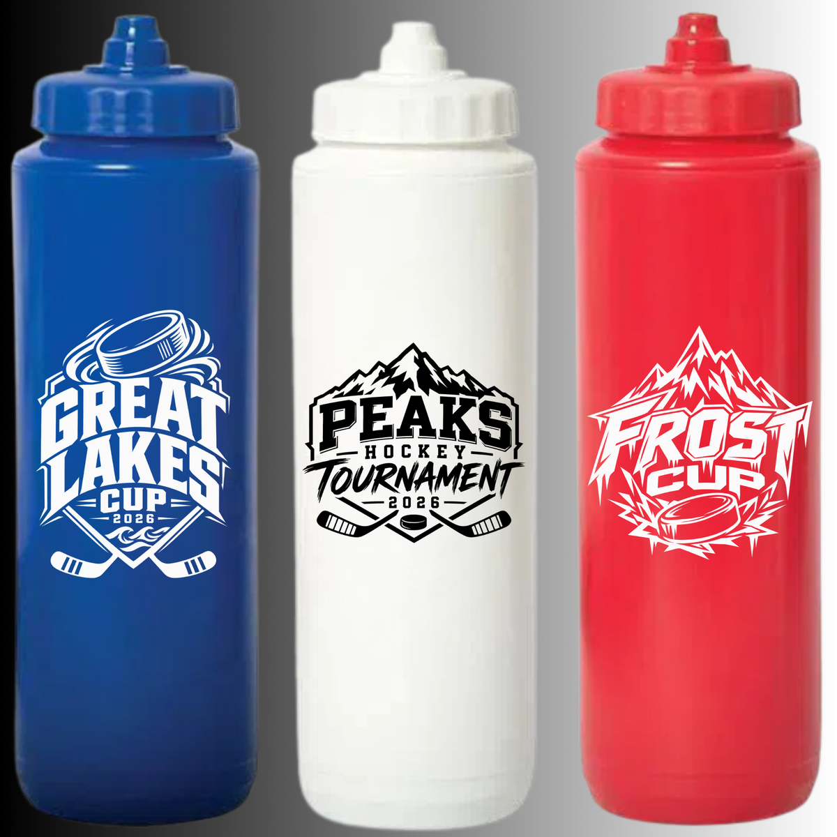 CUSTOM TOURNAMENT WATER BOTTLES 50+